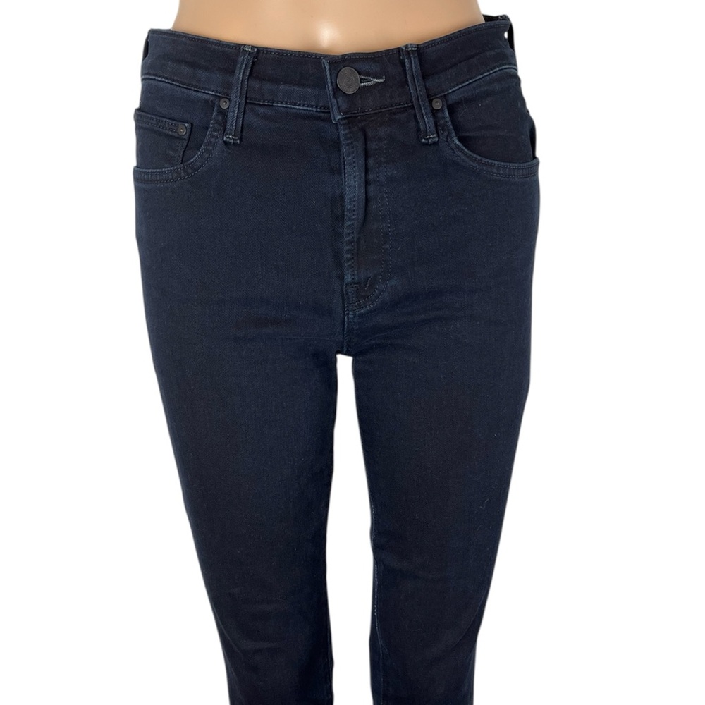 Mother The Insider Ankle High Rise Bootcut Jeans in Holding Hands Dark Wash - Picture 4 of 12